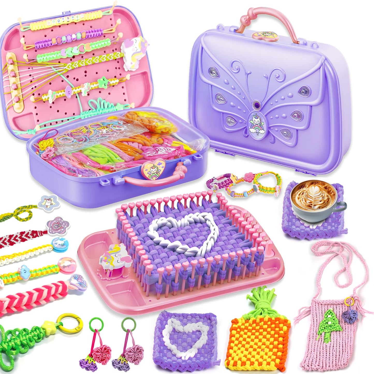 Souroyea 6-in-1 Weaving Loom Kit for Kids – Easy Craft Gift