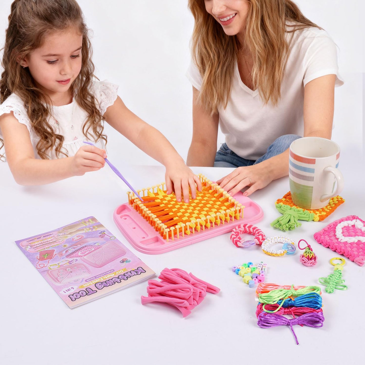 Souroyea 6-in-1 Weaving Loom Kit for Kids – Easy Craft Gift