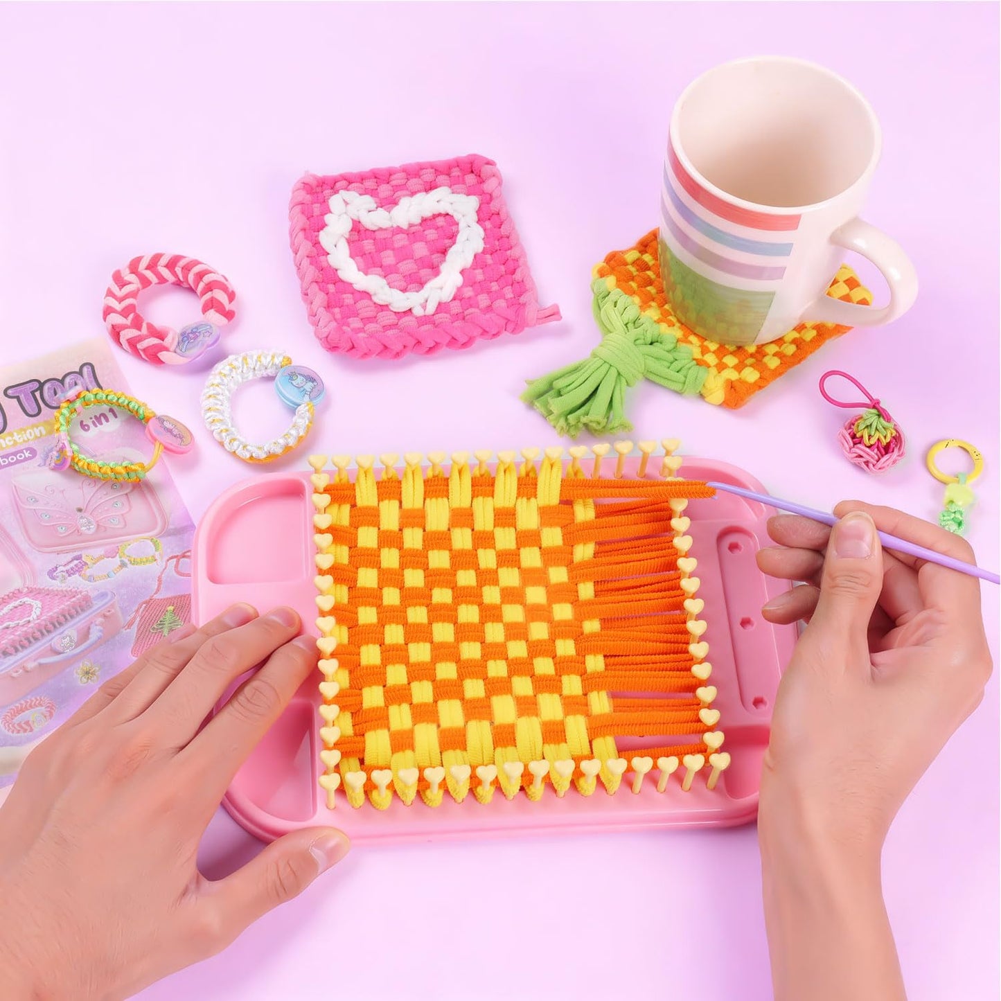 Souroyea 6-in-1 Weaving Loom Kit for Kids – Easy Craft Gift