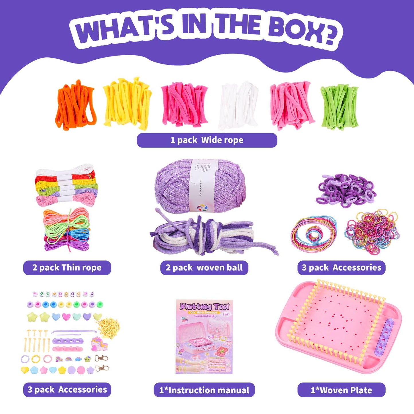 Souroyea 6-in-1 Weaving Loom Kit for Kids – Easy Craft Gift