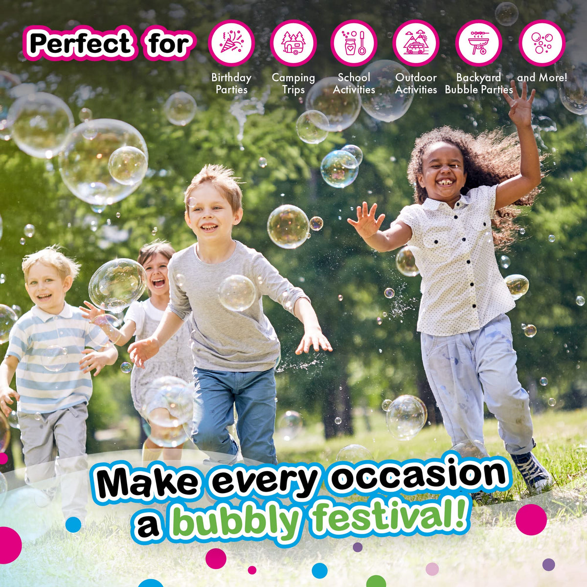South Beach Bubbles 4 Big Bubble Wands – Giant Bubbles for Outdoor Fun