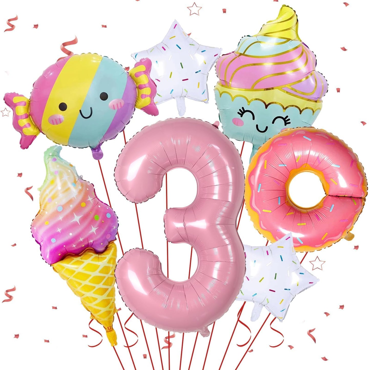 Sowide Donut 3rd Birthday Decorations – Party Balloons & Backdrop for Girls
