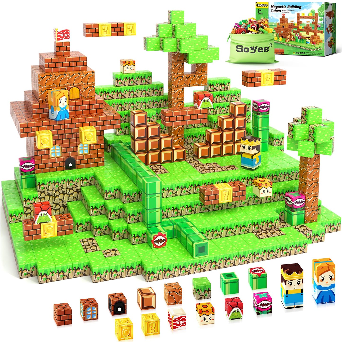 Soyee 108PCS Magnetic Blocks Building Toys – Magnetic Blocks Set for Kids 3-12