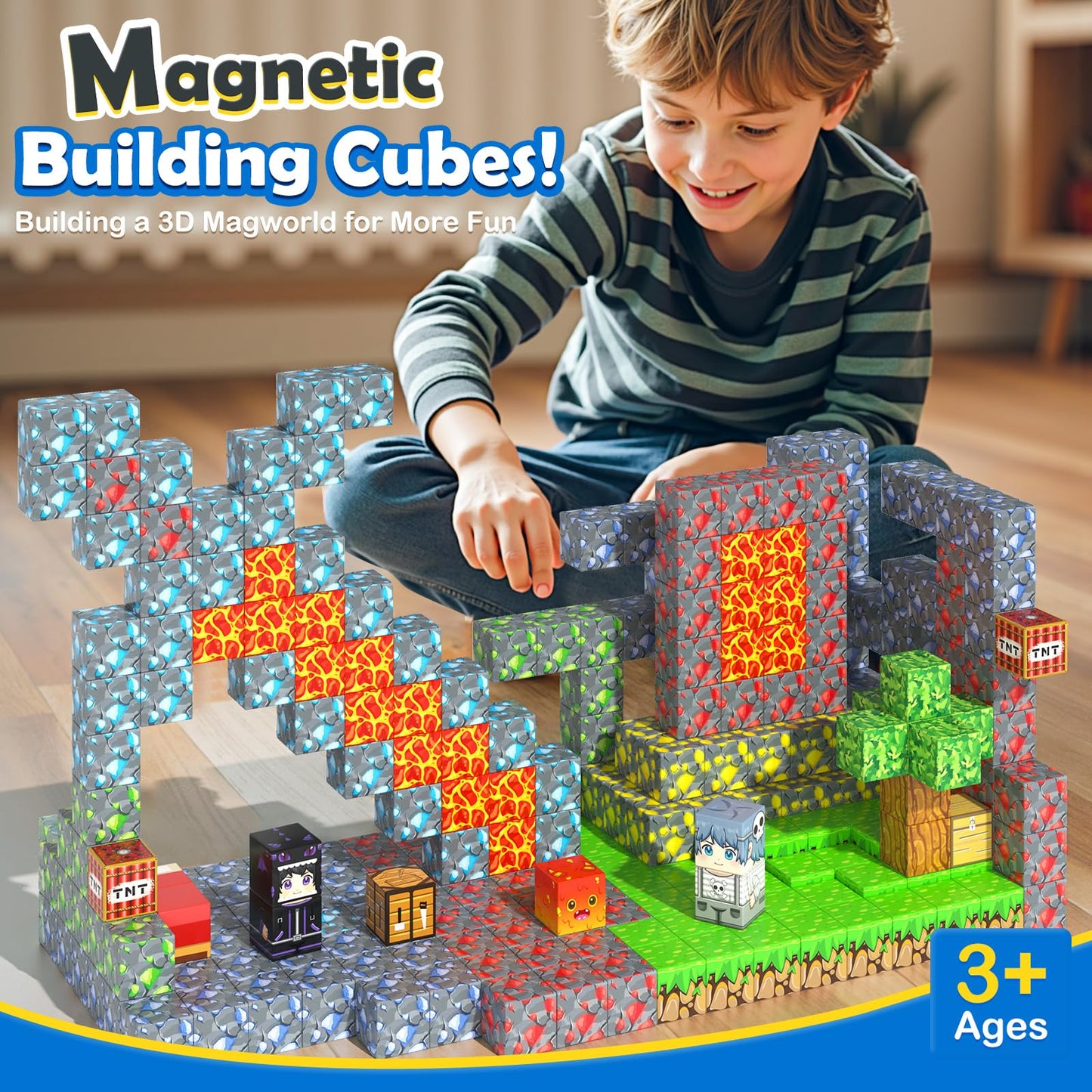 Soyee Magnetic Blocks - Forest Mine World STEM Building Toys for 3+ Kids