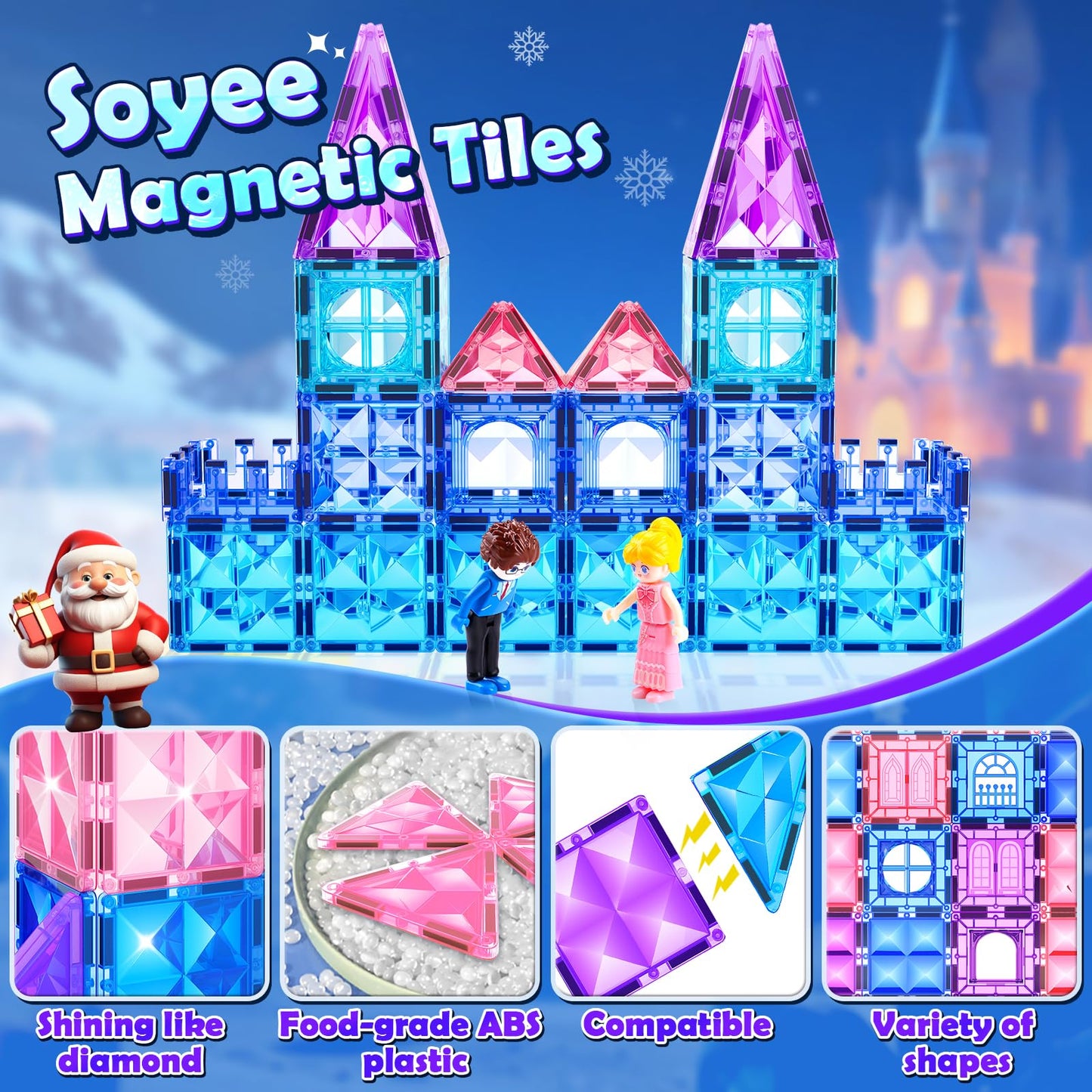 Soyee Diamond Magnetic Building Blocks – Princess World Set for Kids 3-8 | STEM Toy & Gift