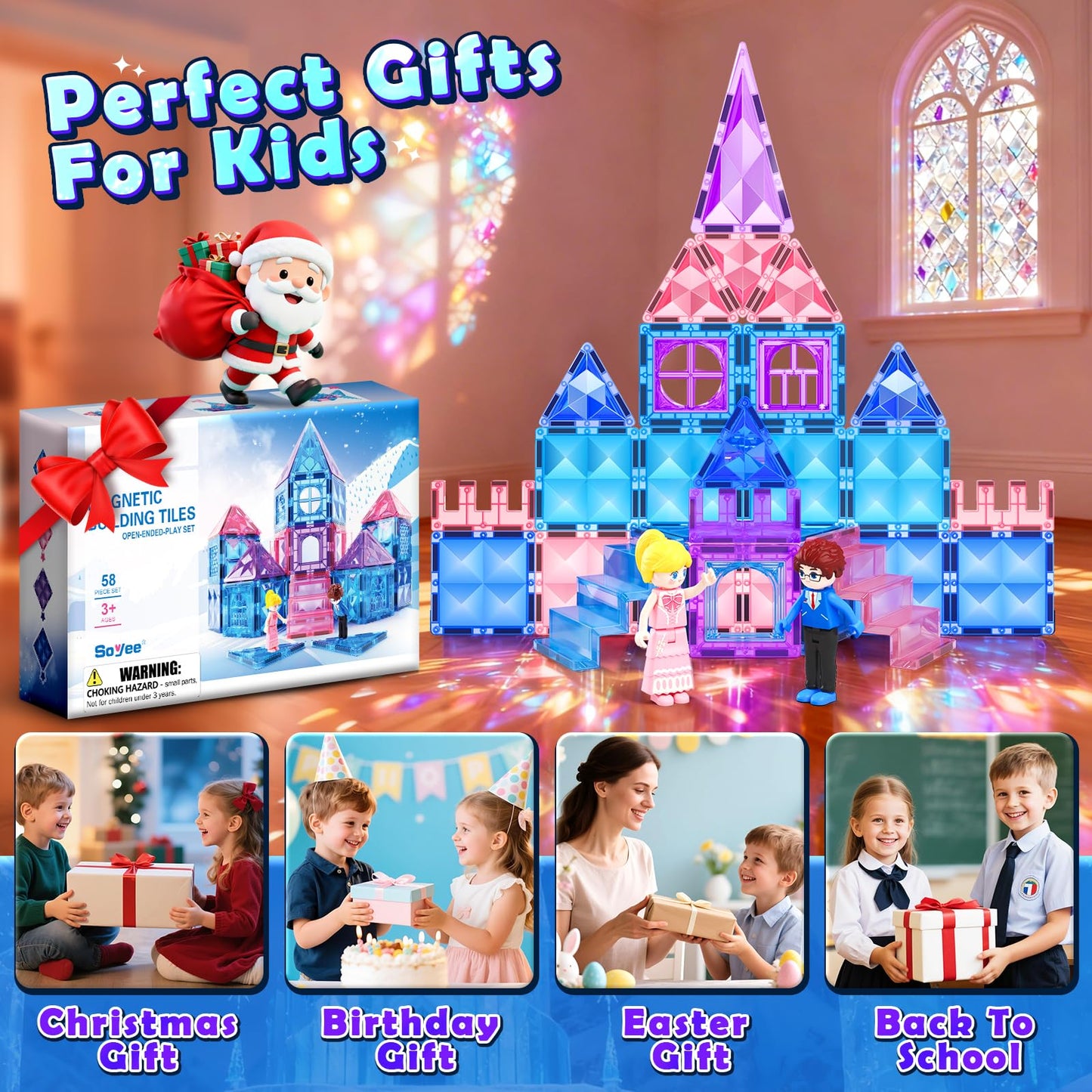 Soyee Diamond Magnetic Building Blocks – Princess World Set for Kids 3-8 | STEM Toy & Gift