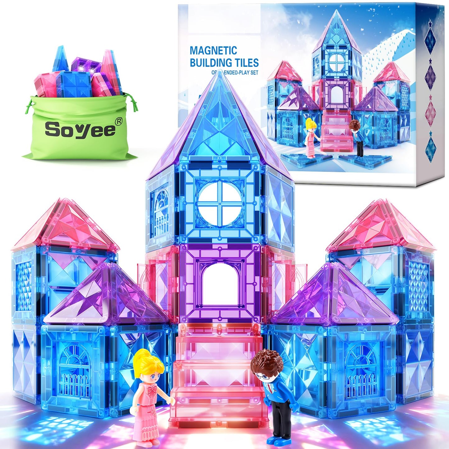 Soyee Diamond Magnetic Building Blocks – Princess World Set for Kids 3-8 | STEM Toy & Gift