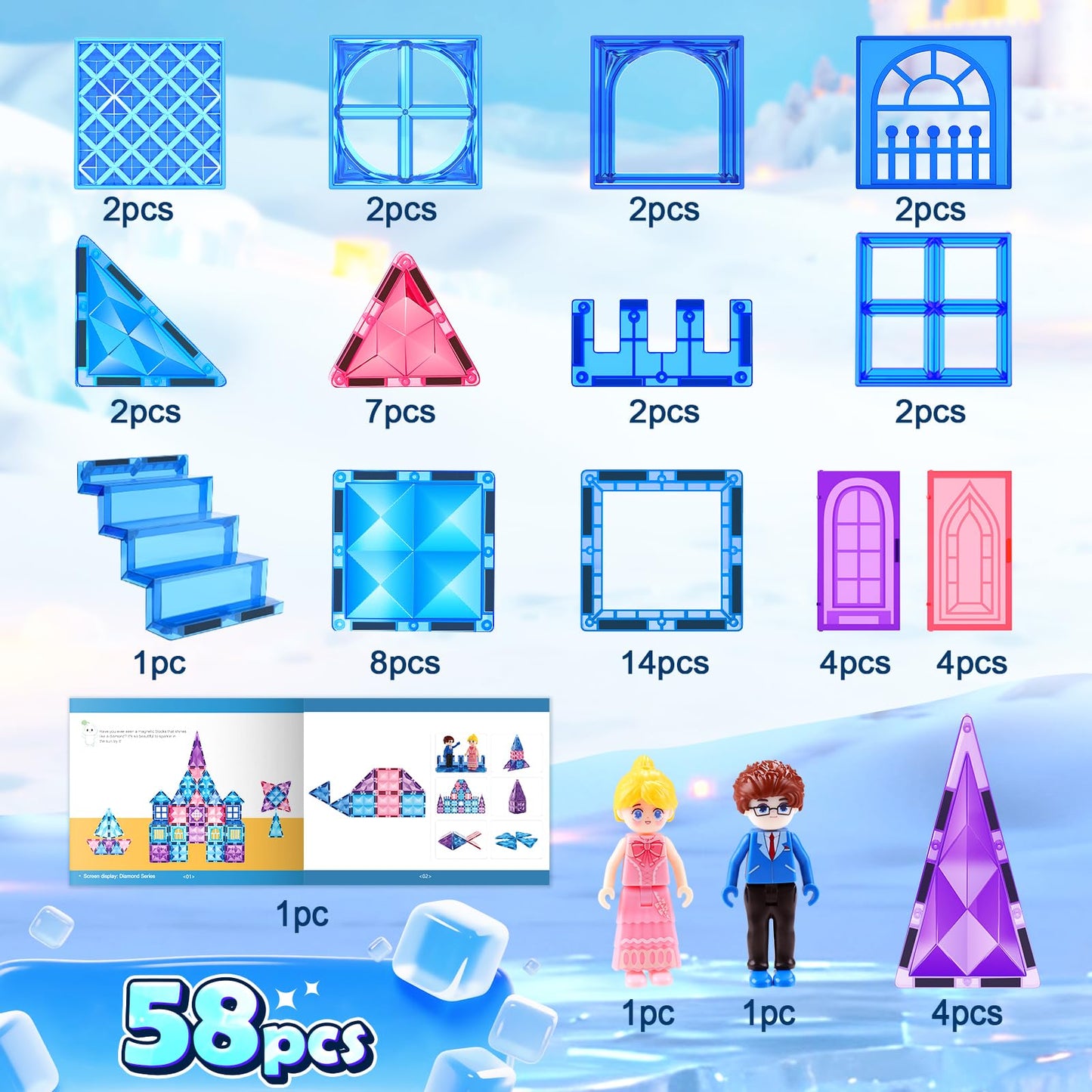 Soyee Diamond Magnetic Building Blocks – Princess World Set for Kids 3-8 | STEM Toy & Gift
