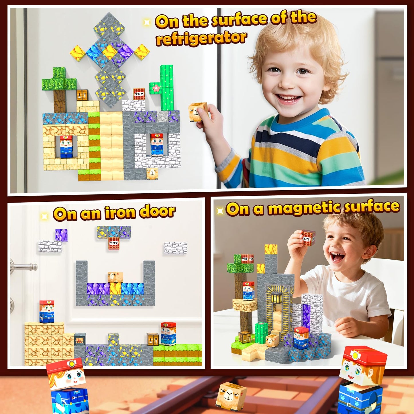 Soyee 150 PCS Magnetic Blocks — STEM Mine World Set for Kids Aged 4-8
