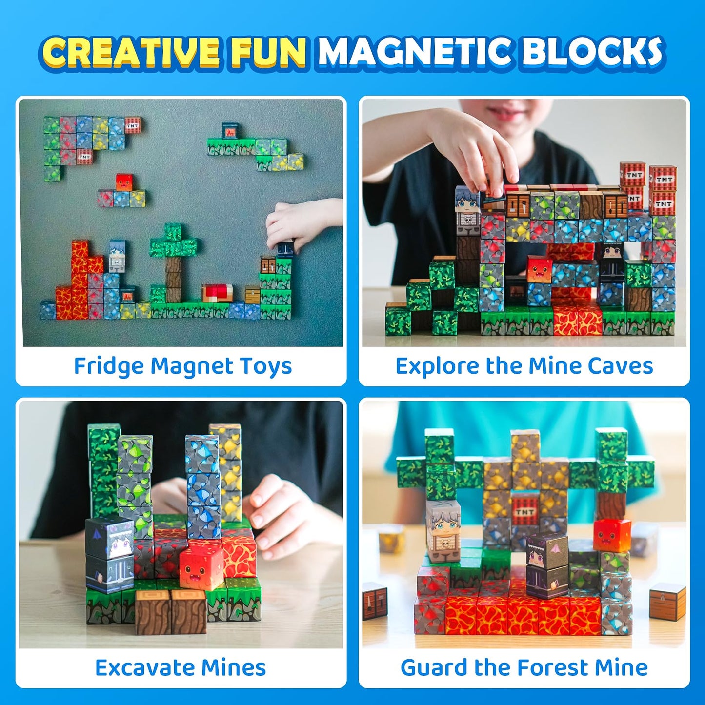 Soyee Magnetic Blocks - Forest Mine World STEM Building Toys for 3+ Kids