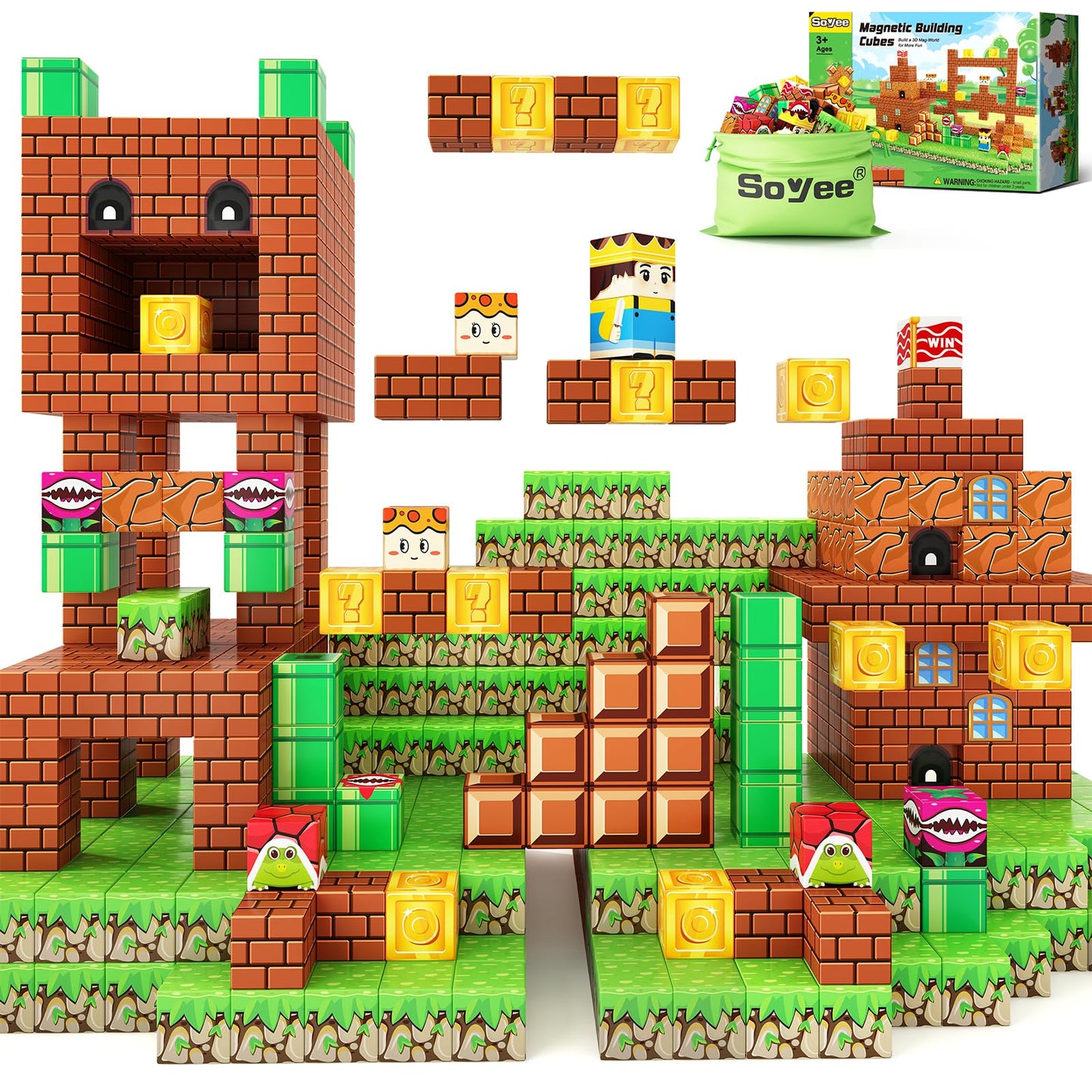 Soyee Magnetic Blocks Building Toy Set – Mine World Adventure for Kids 3-12