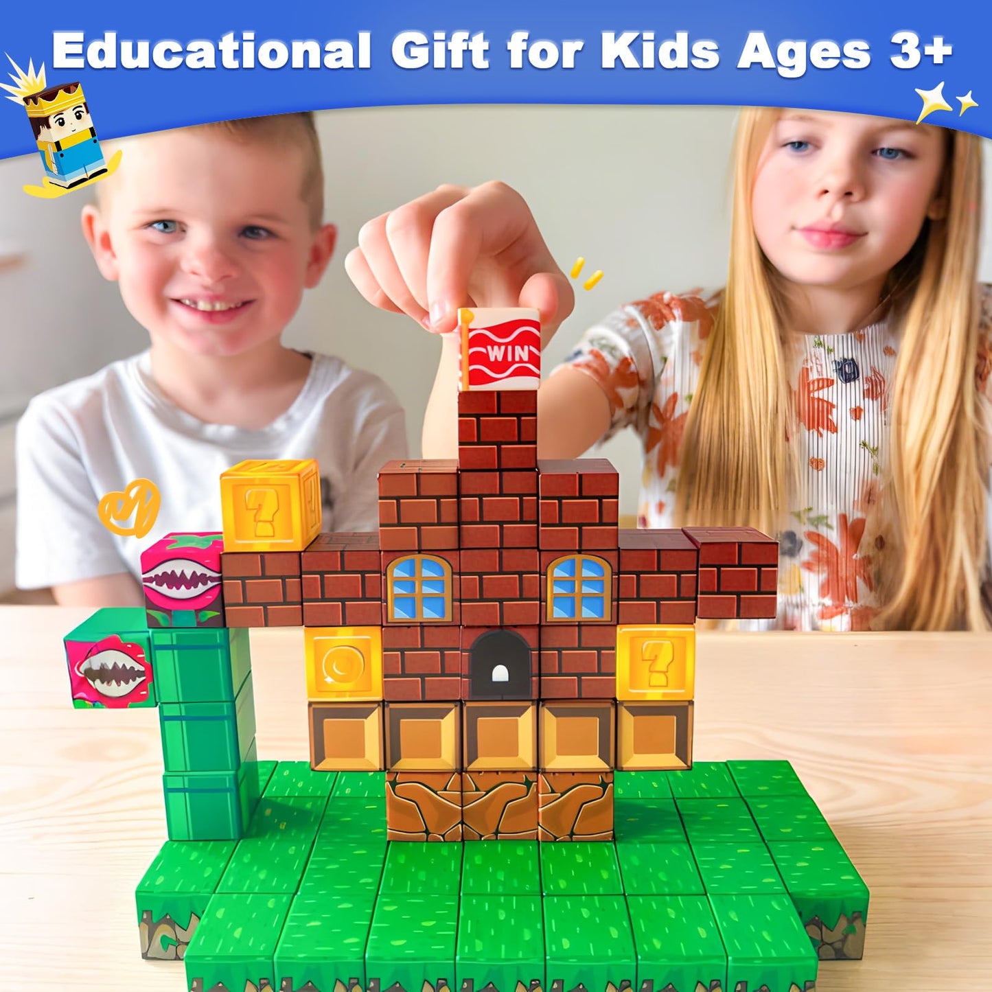 Soyee Magnetic Blocks Building Toy Set – Mine World Adventure for Kids 3-12