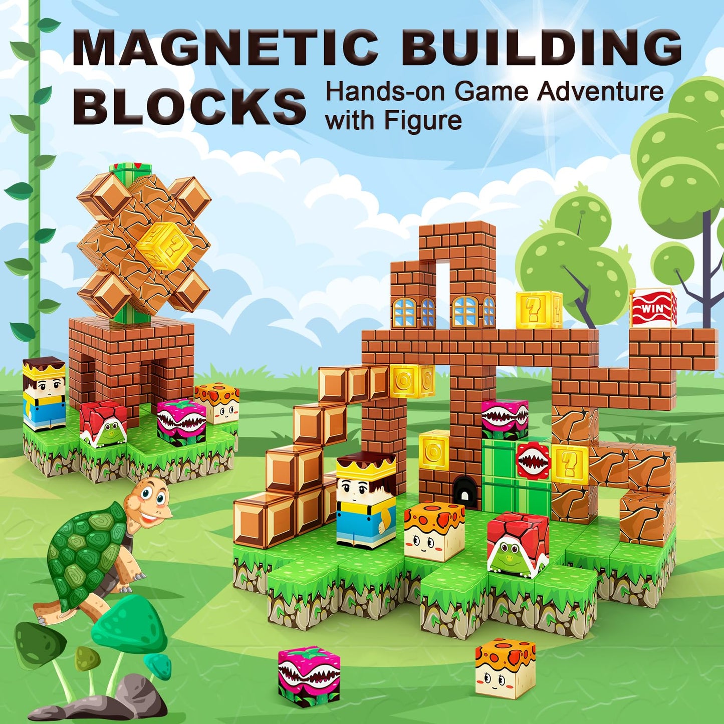 Soyee Magnetic Blocks Building Toy Set – Mine World Adventure for Kids 3-12