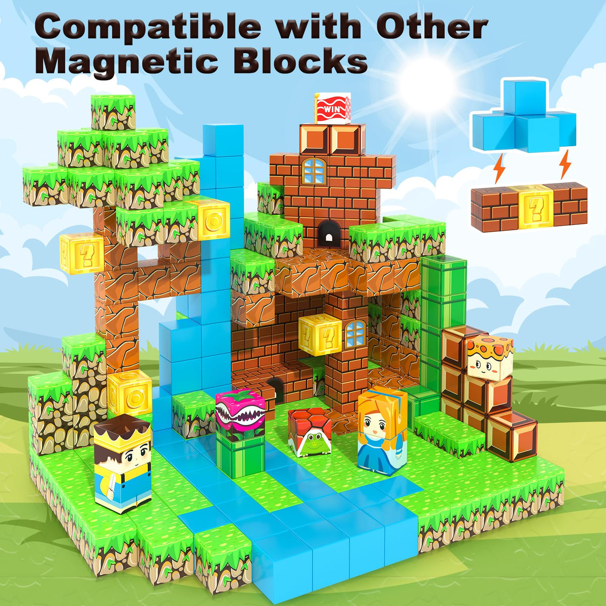 Soyee 108PCS Magnetic Blocks Building Toys – Magnetic Blocks Set for Kids 3-12