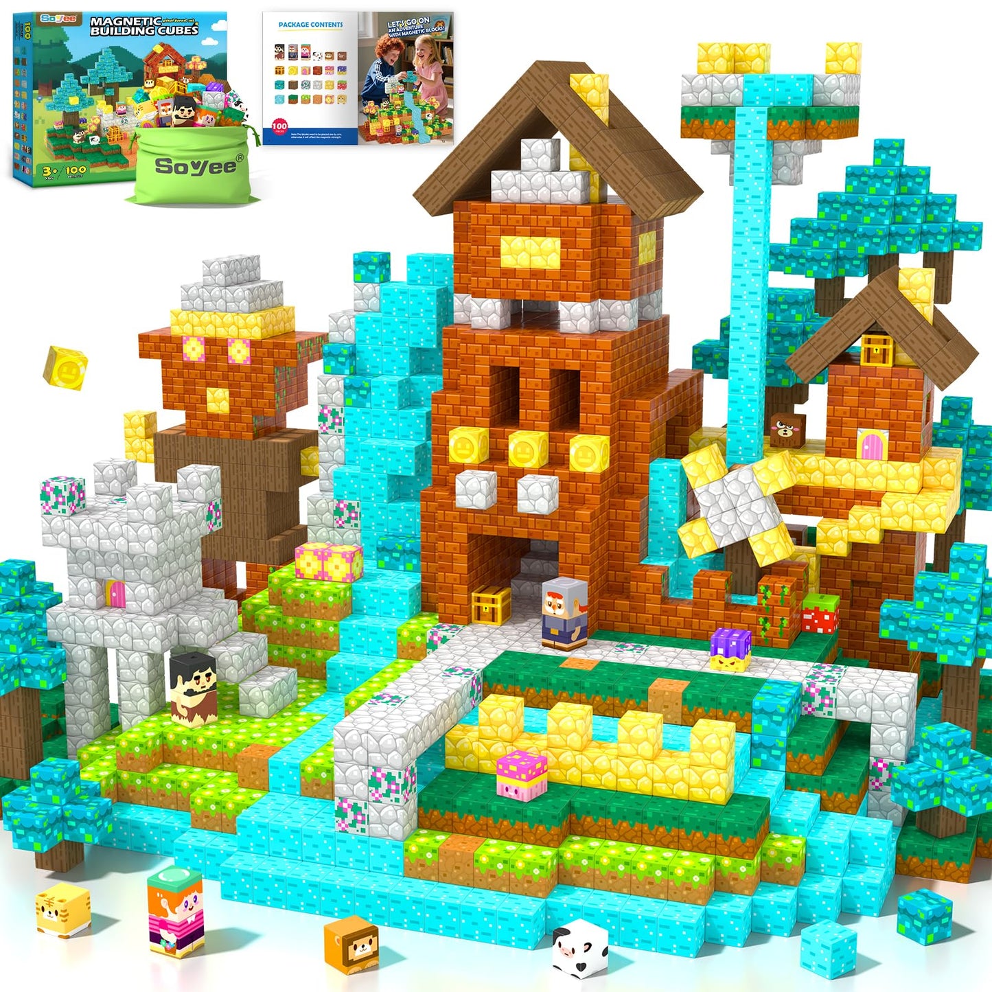Soyee Magnetic Blocks Forest Set – Magnetic Building Toys for Kids 3+ | STEM & Sensory Play