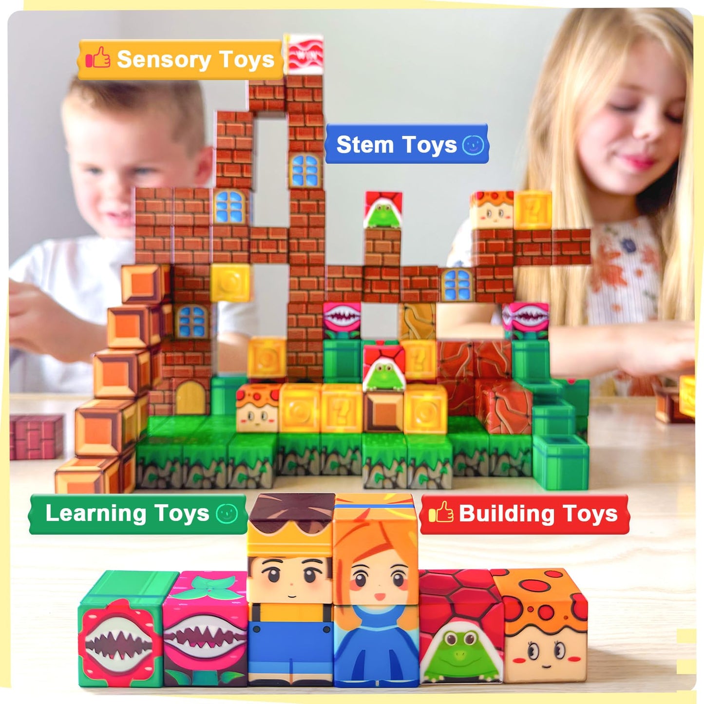 Soyee Magnetic Blocks Building Toy Set – Mine World Adventure for Kids 3-12