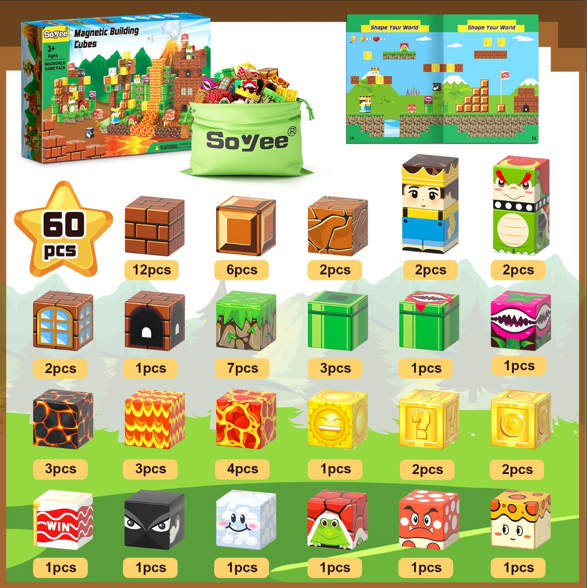 Soyee Magnetic Blocks – Build Mine Magnet World STEM Toys for Kids 3+