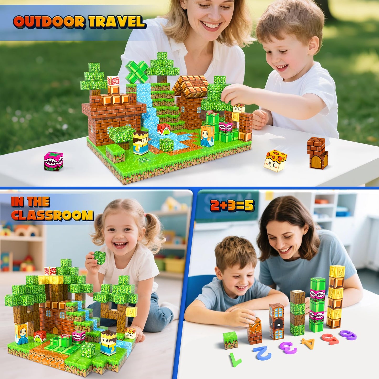 Soyee Magnetic Blocks 100PCS – STEM Building Toy for Ages 3-12 | Creative Magnetic Cubes
