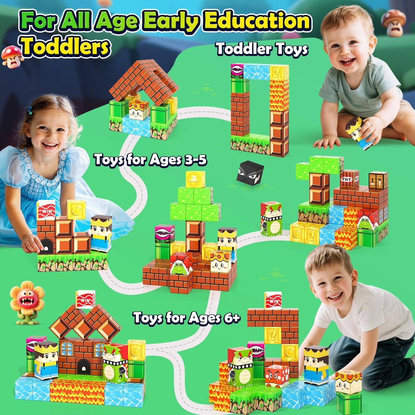 Soyee Magnetic Blocks Travel Toys with Portable Tin – STEM Magnet Building Blocks for 3–8 Year Olds