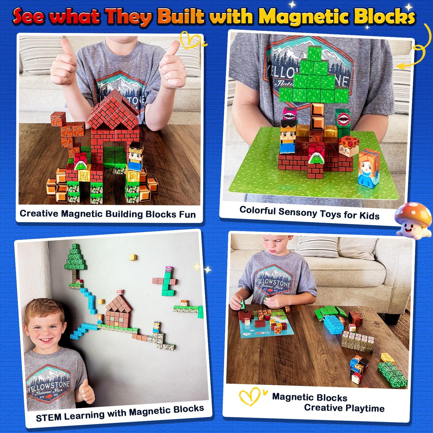 Soyee Magnetic Blocks 100PCS – STEM Building Toy for Ages 3-12 | Creative Magnetic Cubes