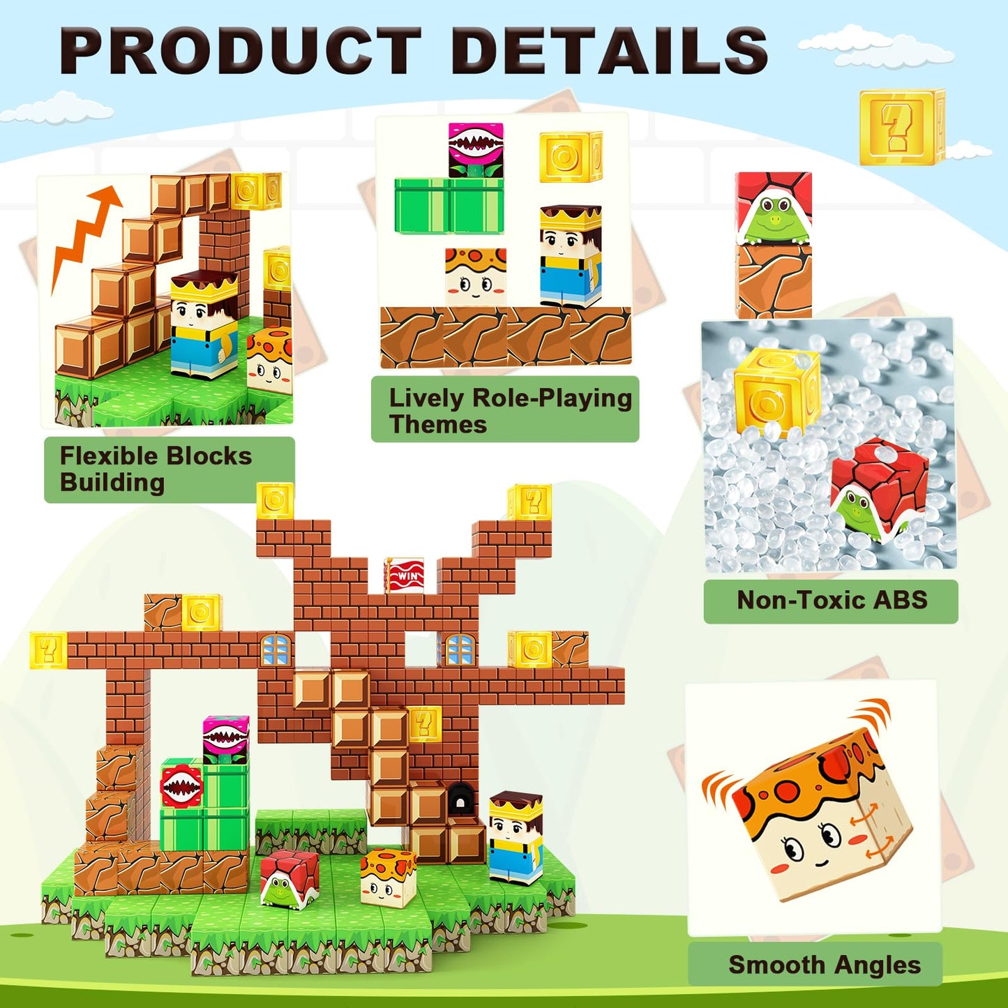 Soyee Magnetic Blocks Building Toy Set – Mine World Adventure for Kids 3-12