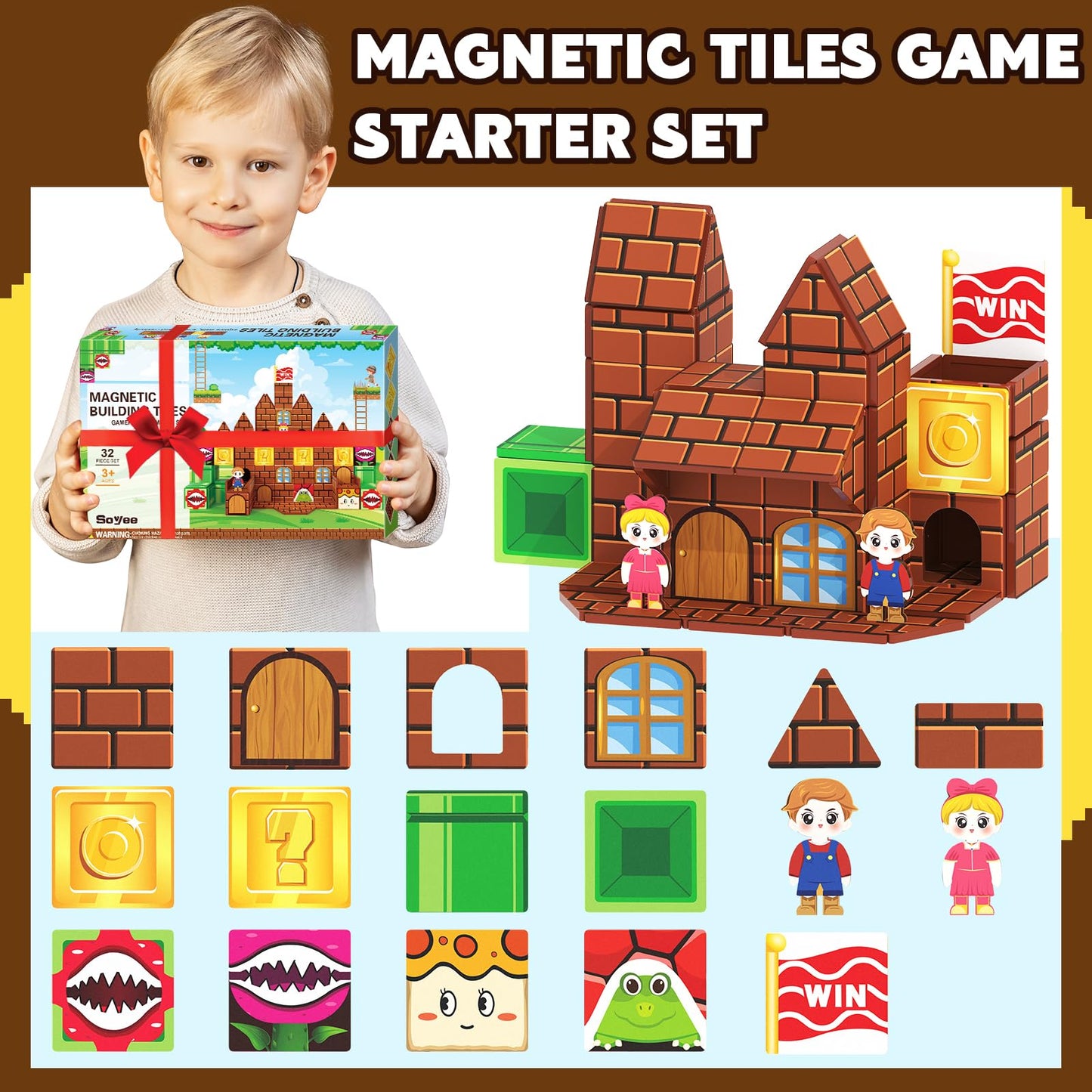 Soyee Magnetic Tiles – Creative Building Blocks for Kids 3+ | STEM Toy