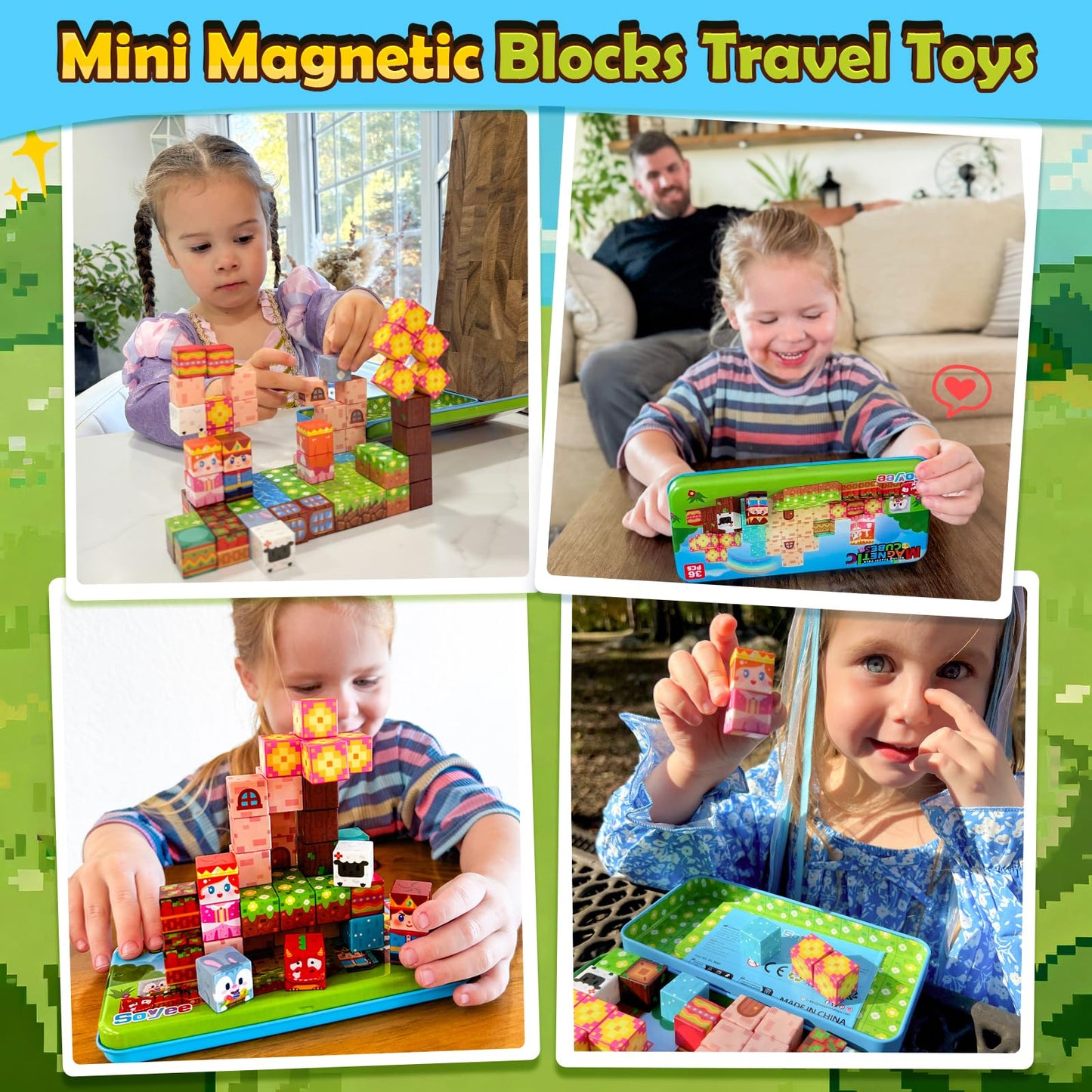 Soyee Mini Magnetic Blocks with Case – Portable STEM Building Toy for Kids 4–8