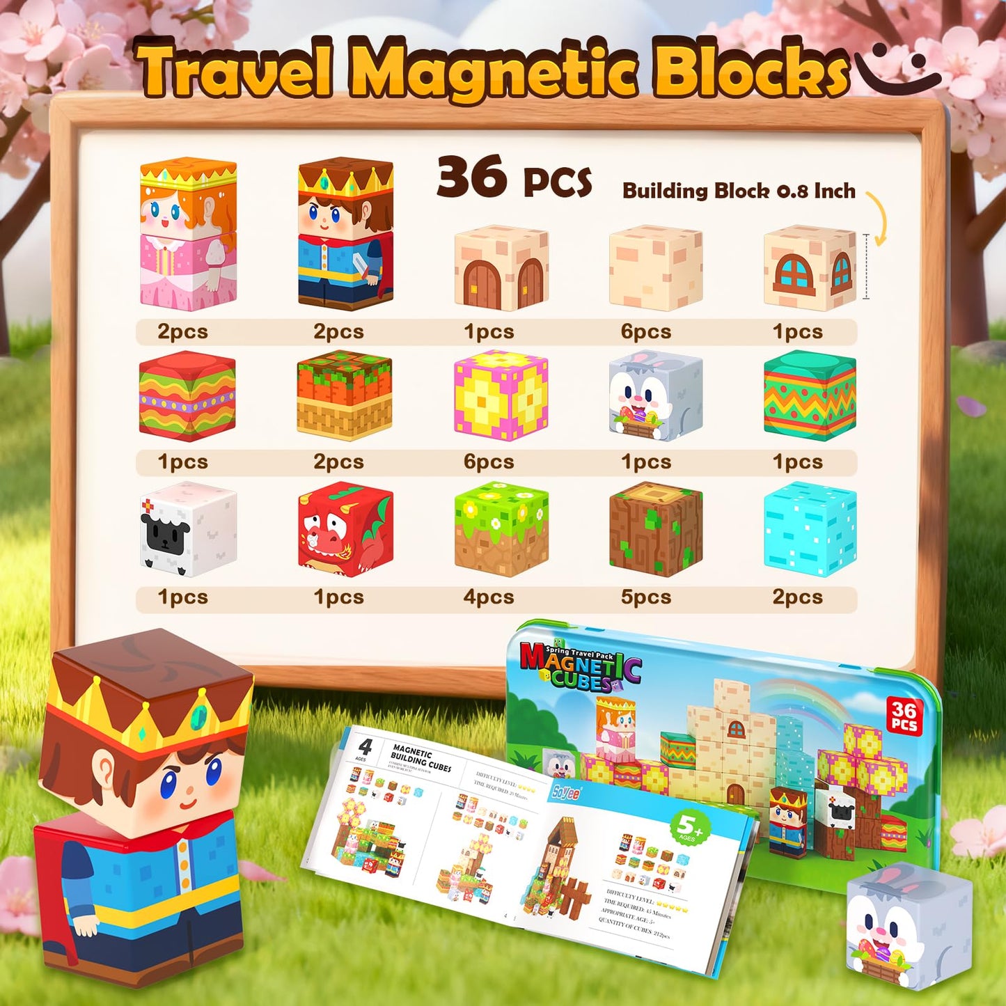 Soyee Mini Magnetic Blocks with Case – Portable STEM Building Toy for Kids 4–8