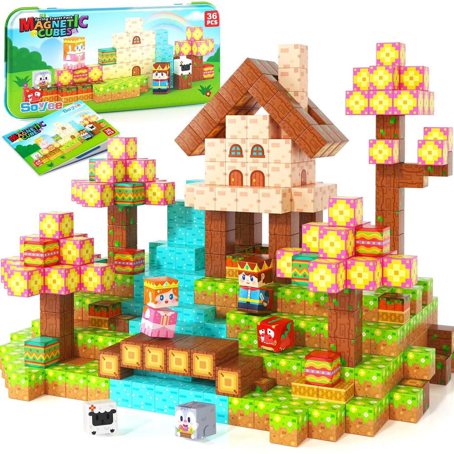 Soyee Mini Magnetic Blocks with Case – Portable STEM Building Toy for Kids 4–8