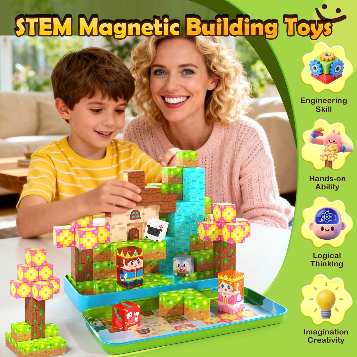 Soyee Mini Magnetic Blocks with Case – Portable STEM Building Toy for Kids 4–8