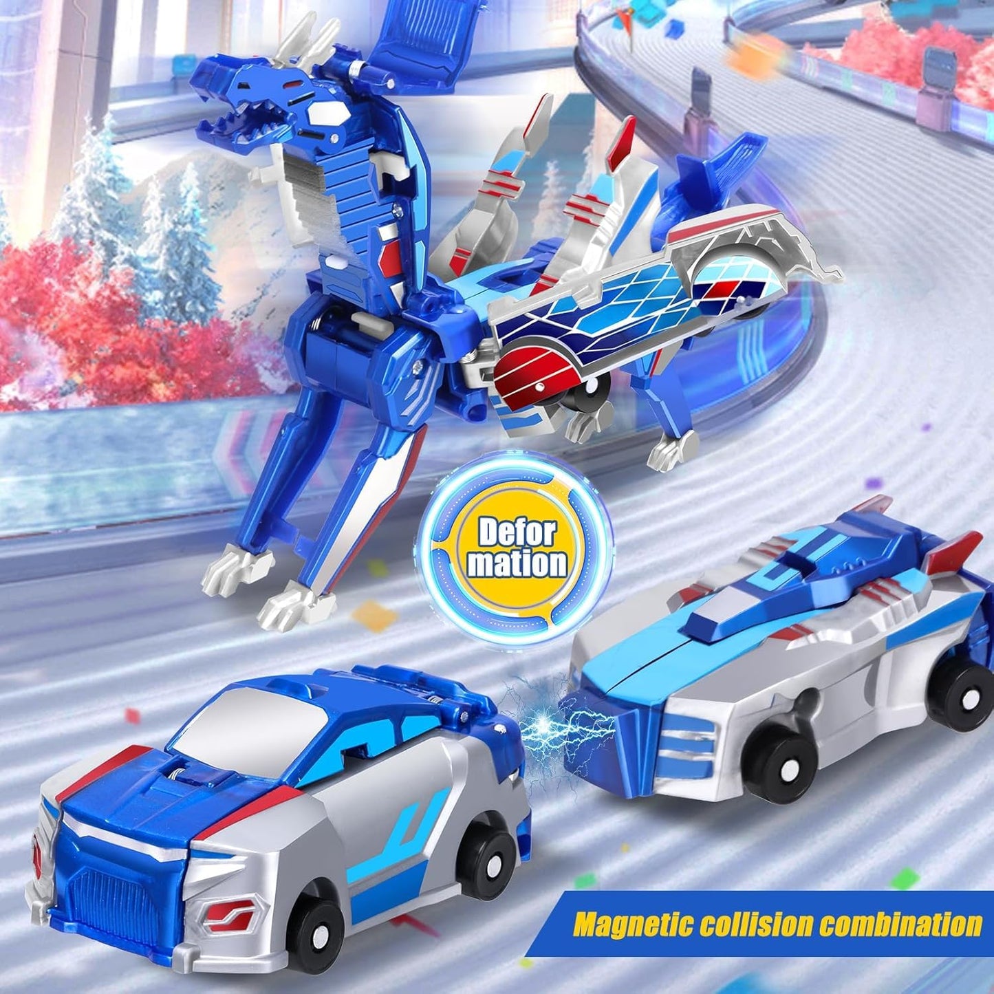 SOYUOI Unicorn Collision Toy – Magnetic Transformation Cars for Kids