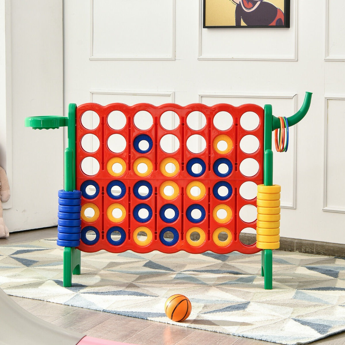 Giant Connect 4 Game Jumbo with 42 Rings-Blue