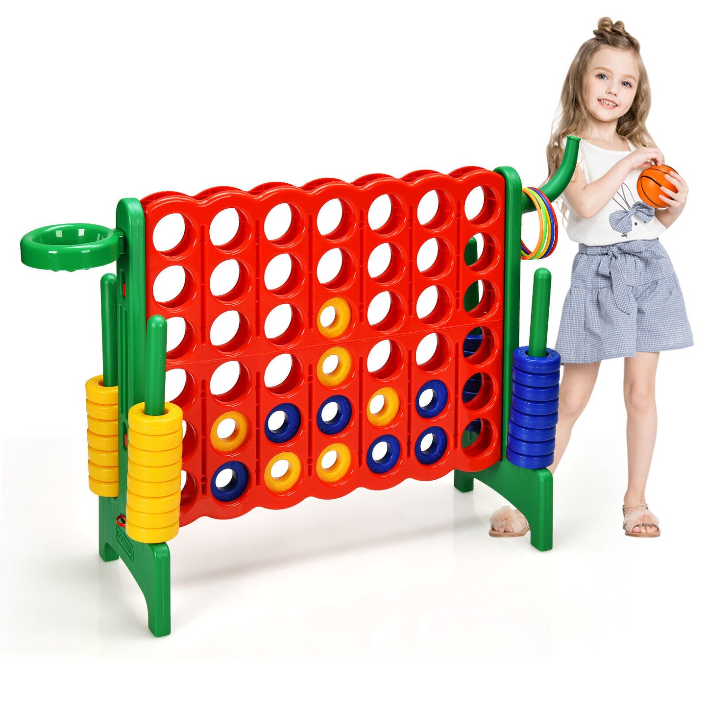 Giant Connect 4 Game Jumbo with 42 Rings-Blue