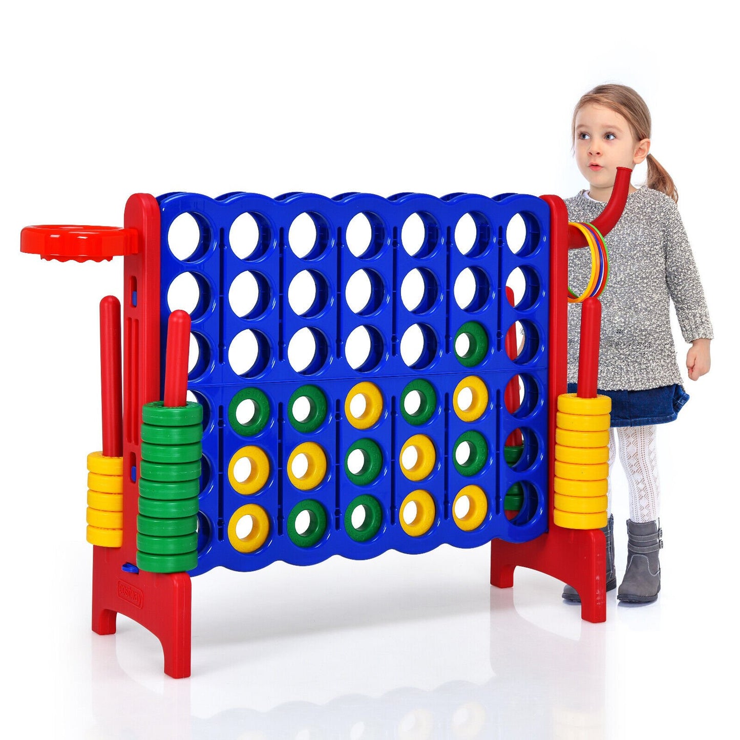 Giant Connect 4 Game Jumbo with 42 Rings-Blue