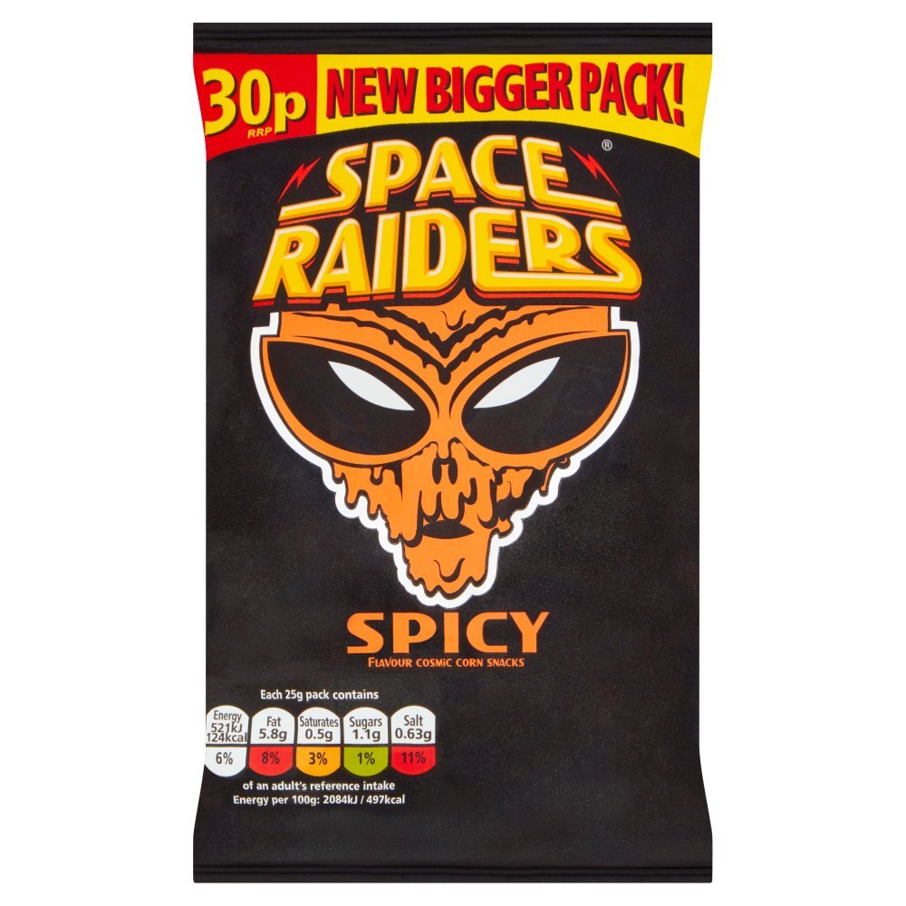 Space Raiders Spicy Cosmic Corn, 25g (Box of 36)