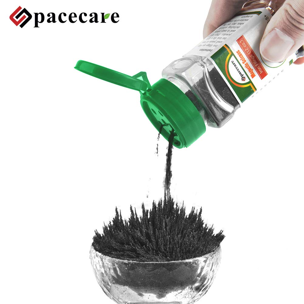 SPACECARE Magnetic Iron Powder Filings – 2 Jars with Shaker Lids (24 oz Total) for Magnet Education