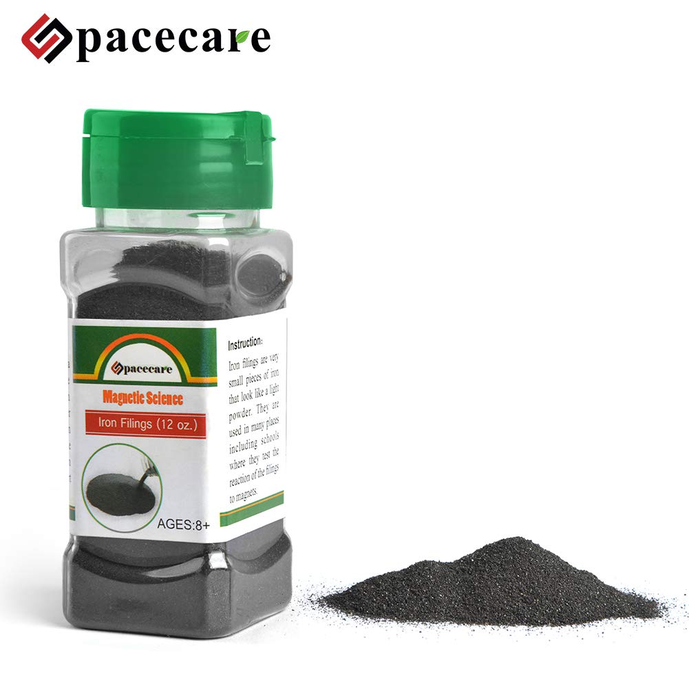 SPACECARE Magnetic Sand Iron Filings for Magnet Education – 12 oz with Shaker Lid