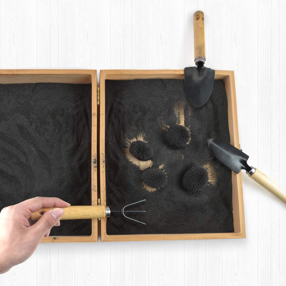 SPACECARE Magnetic Zen Sand Garden — 1.5 lb Iron, 4 Magnets, 3 Tools