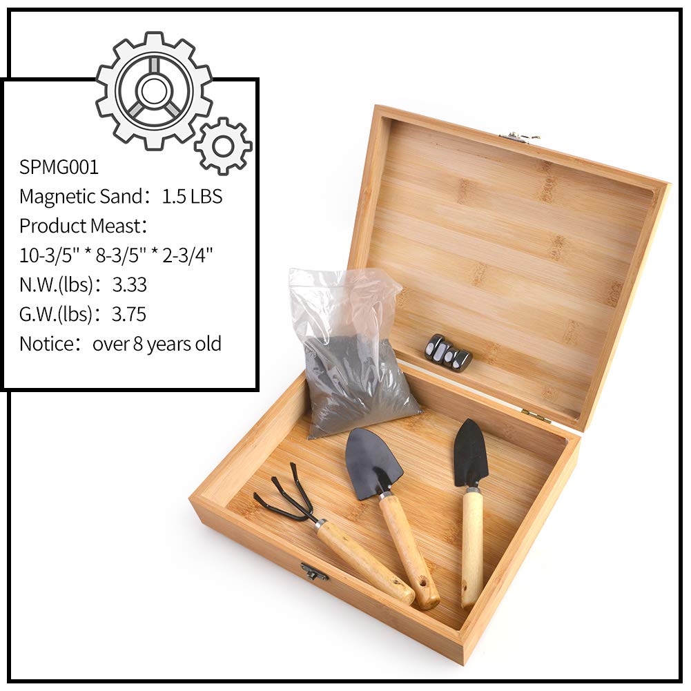 SPACECARE Magnetic Zen Sand Garden — 1.5 lb Iron, 4 Magnets, 3 Tools