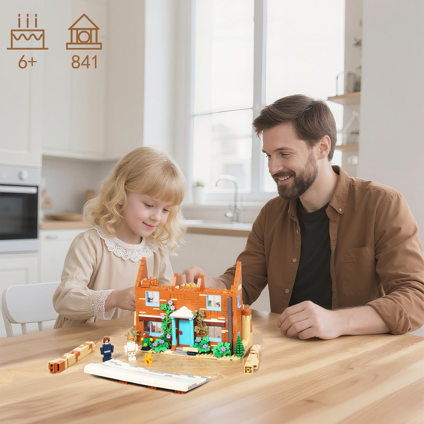 Spaciolo Holiday Christmas Building Set – Rosehill Cottage Village, Lego Compatible, Cozy Winter House