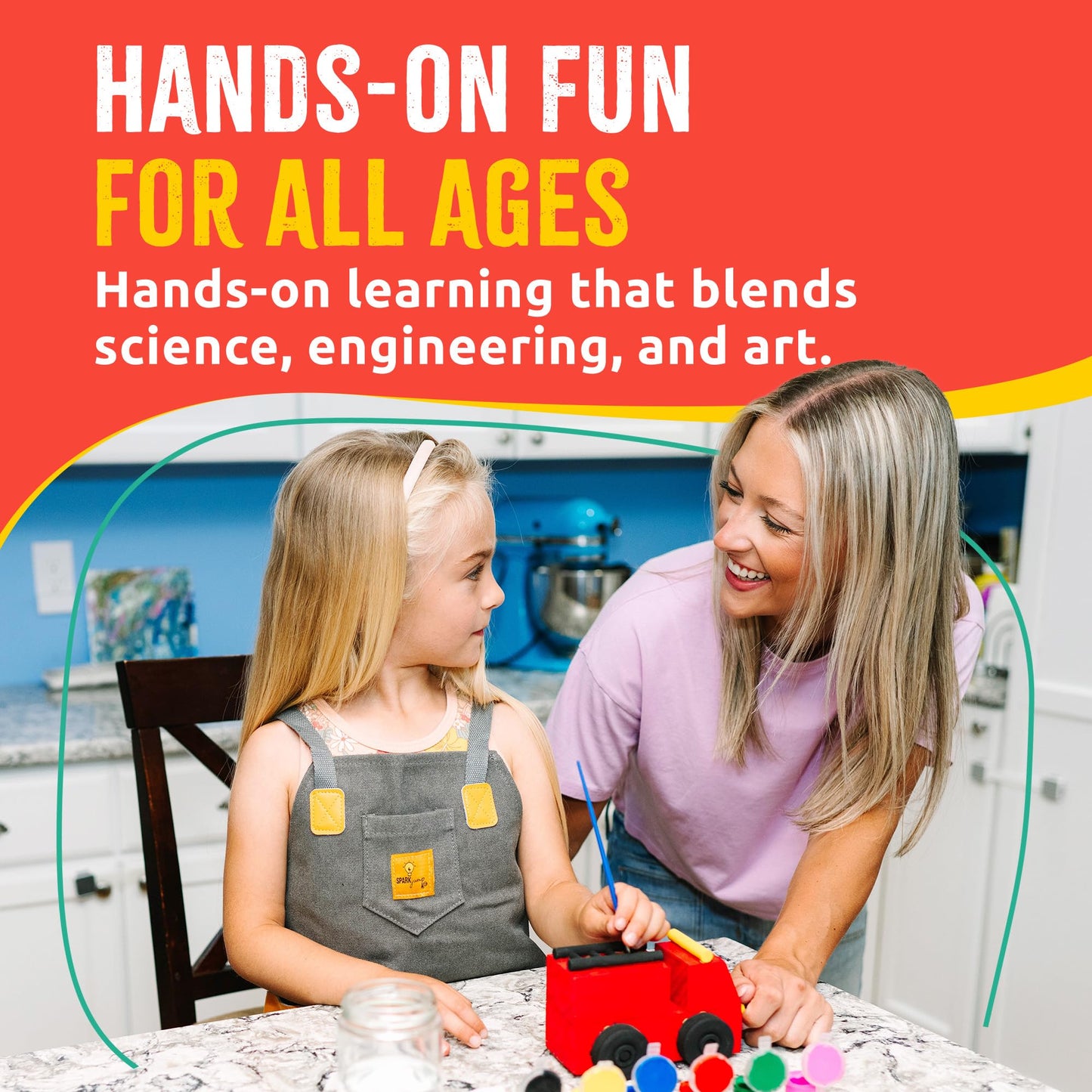 SparkJump DIY Wood Building Kit — STEM Craft for Kids (Wooden Cars, 1-Pack)