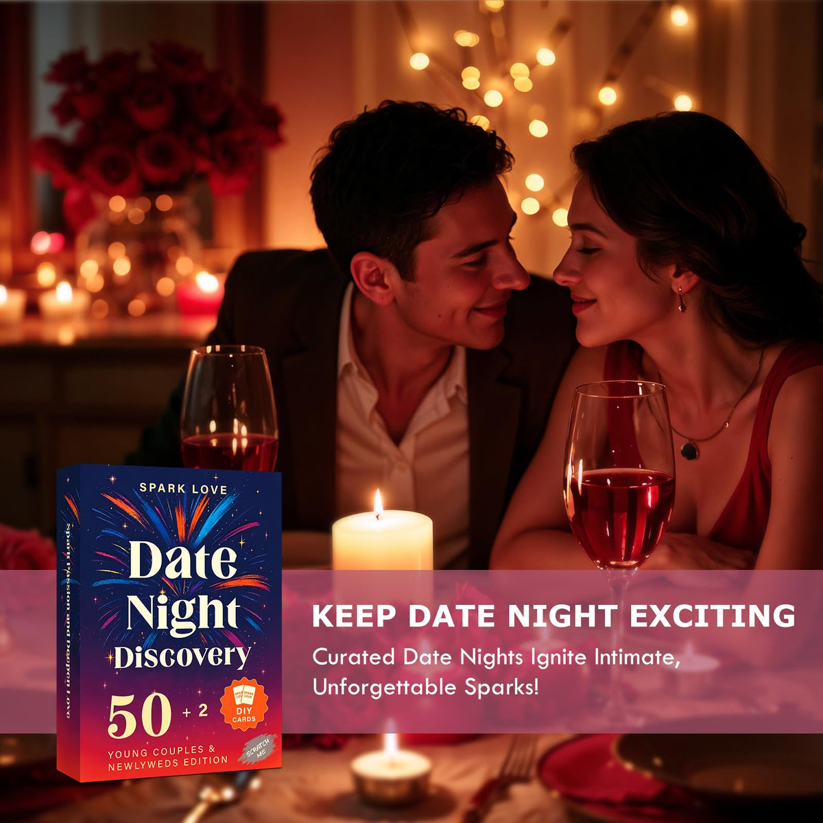 Sparklove Valentines Day Scratch-Off Date Cards – 50 Fun Ideas for Him & Her | Young Couples & Newlyweds Edition