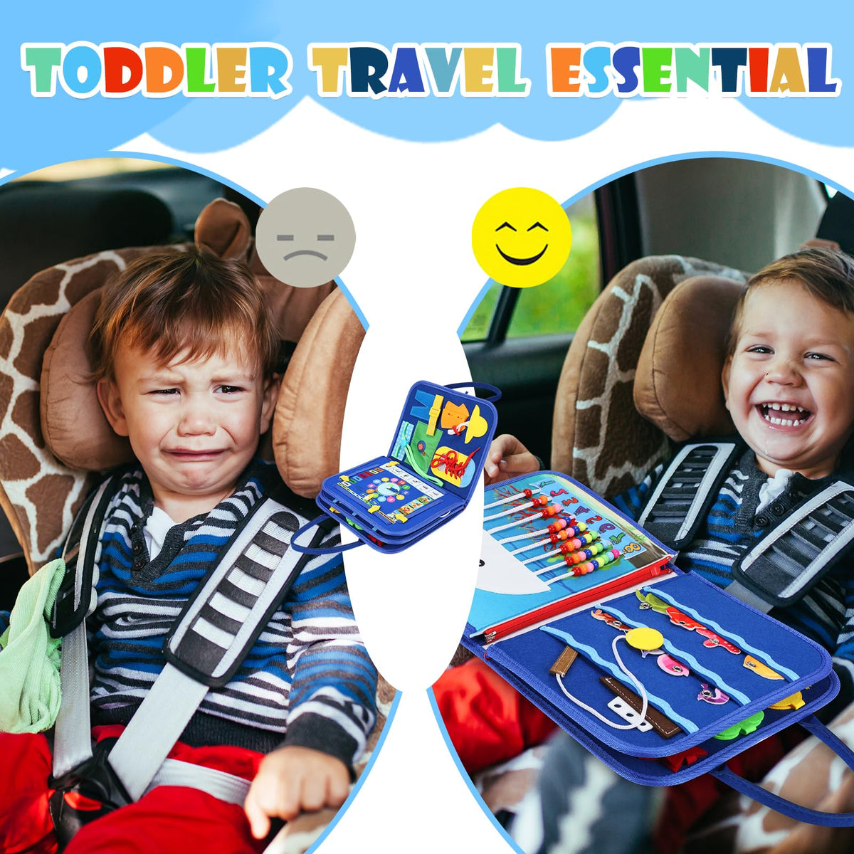 SparkShoots Busy Board Toddler – 27‑in‑1 Sensory Montessori Toys for Travel & Play