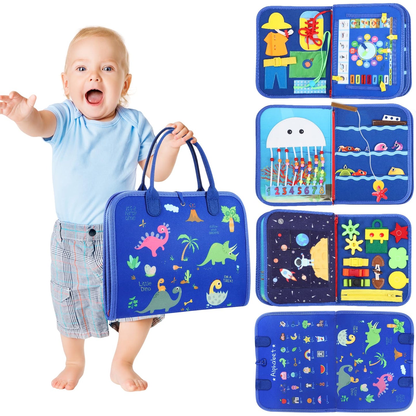 SparkShoots Busy Board Toddler – 27‑in‑1 Sensory Montessori Toys for Travel & Play