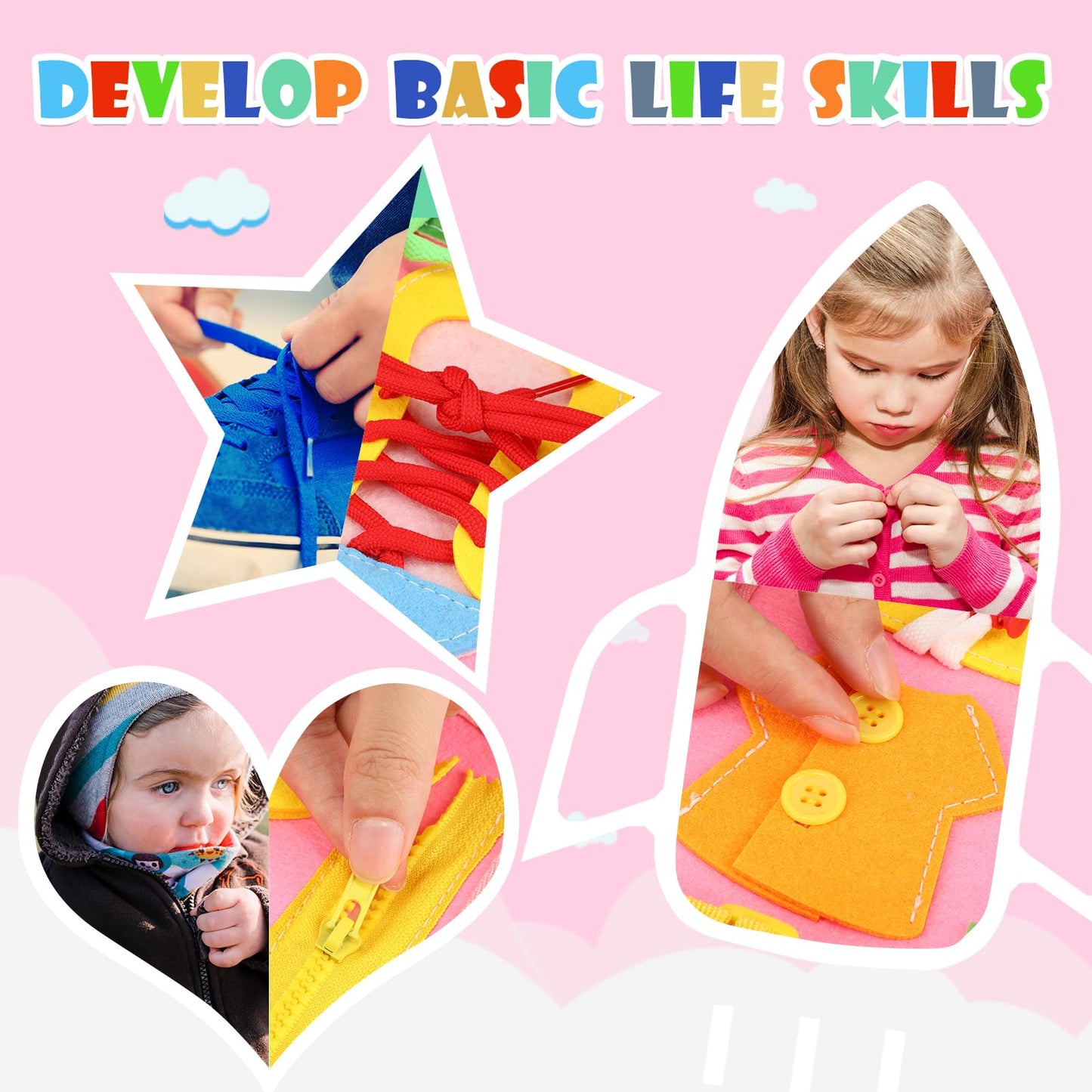 SparkShoots Montessori Busy Board for Toddlers – 27 Activities, Lightweight & Travel‑Friendly