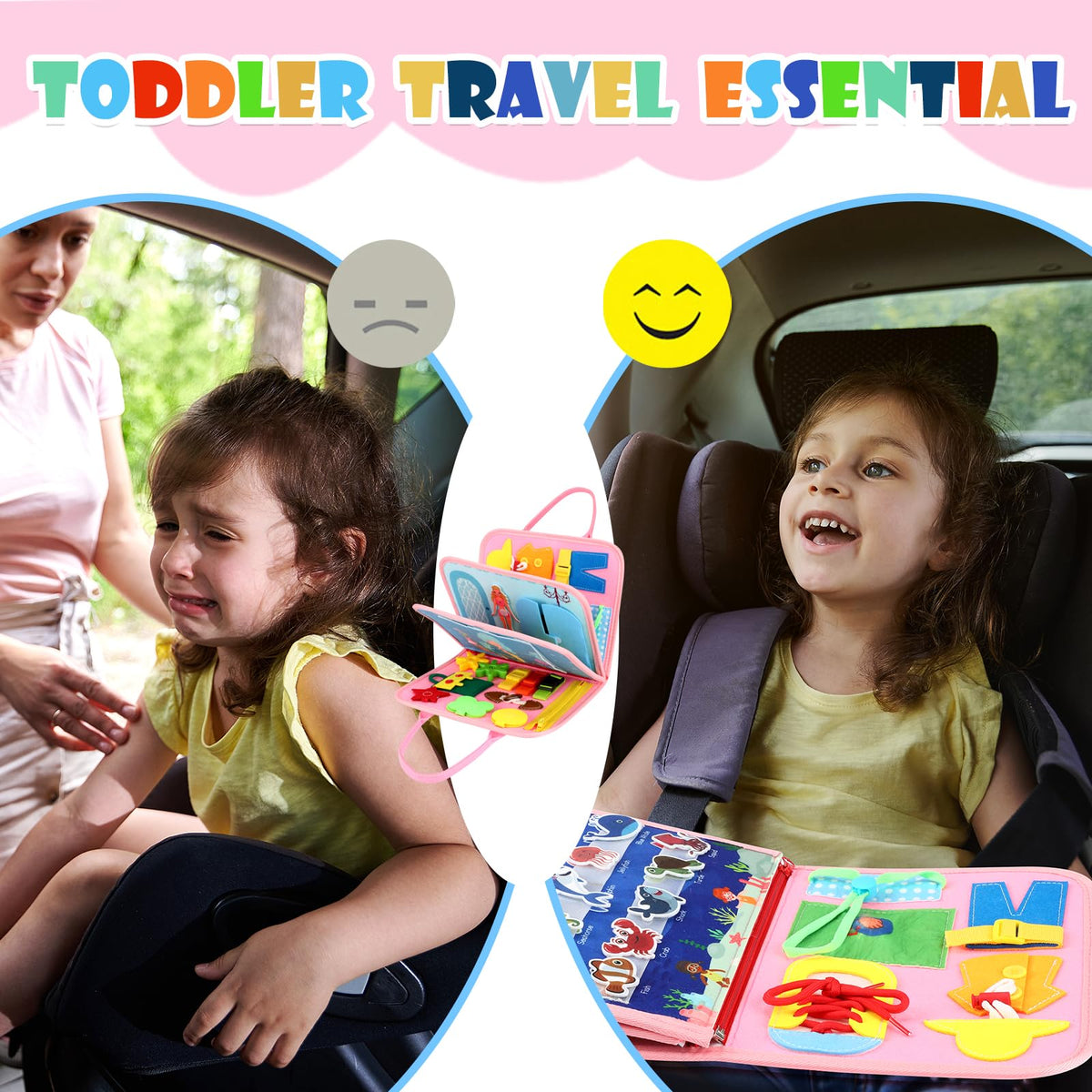 SparkShoots Montessori Busy Board for Toddlers – 27 Activities, Lightweight & Travel‑Friendly