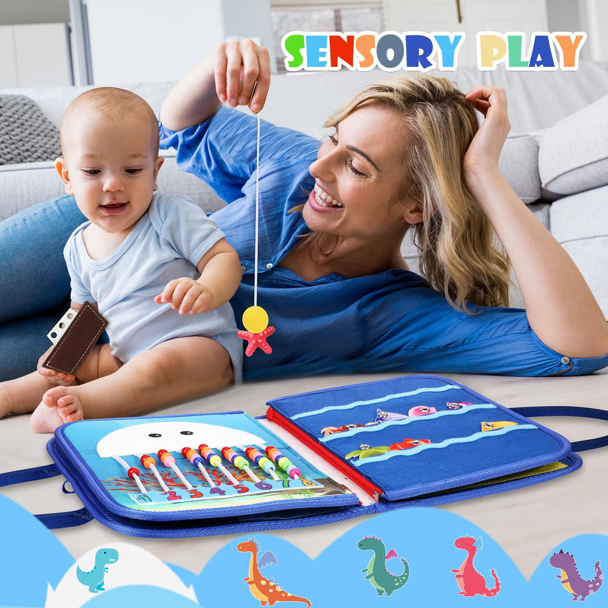 SparkShoots Busy Board Toddler – 27‑in‑1 Sensory Montessori Toys for Travel & Play