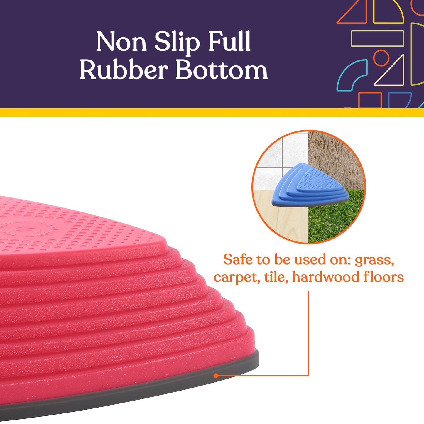 Special Supplies 10 Stepping Stones for Kids – Indoor/Outdoor Balance Blocks with Non-Slip Edging