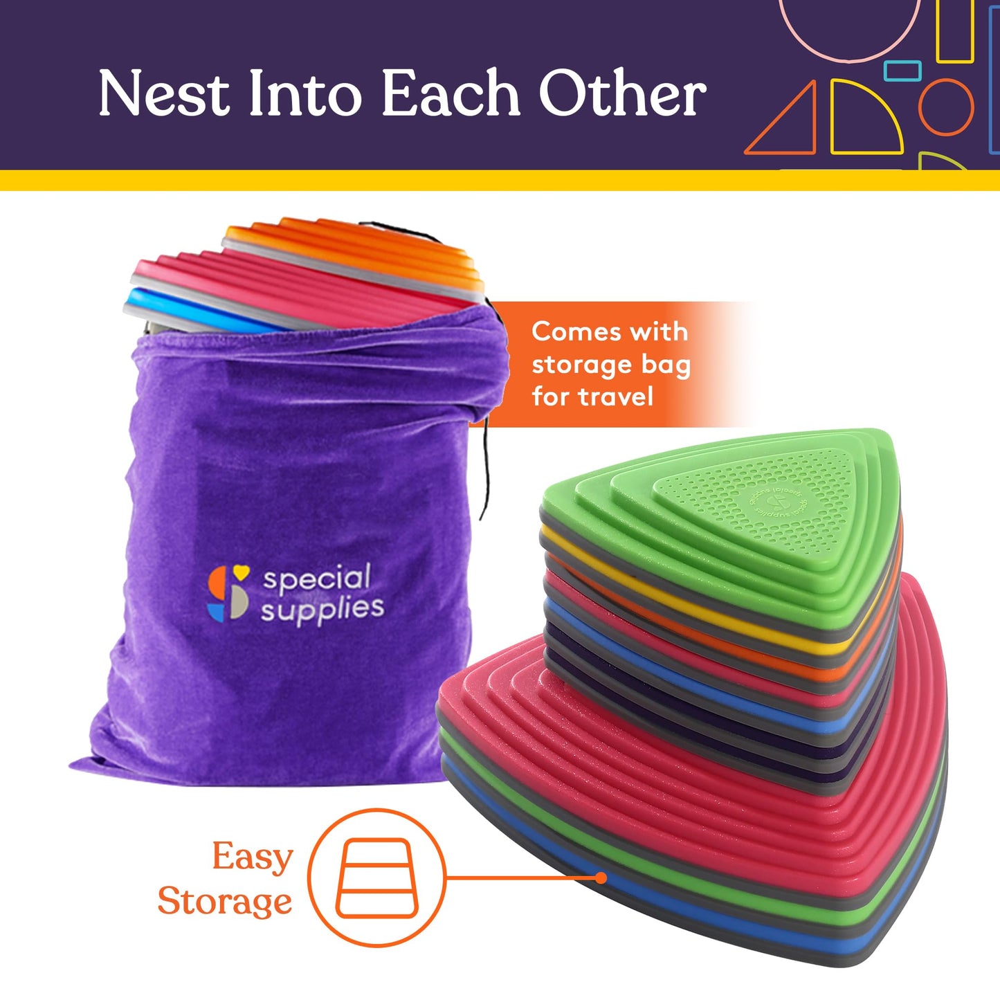Special Supplies 10 Stepping Stones for Kids – Indoor/Outdoor Balance Blocks with Non-Slip Edging