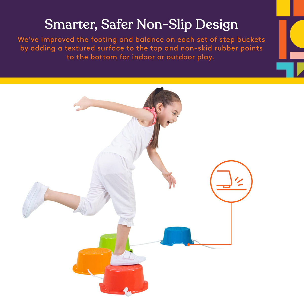 Special Supplies Balance Buckets — 8-Piece Stepping Stones for Kids, Non-Slip & Durable